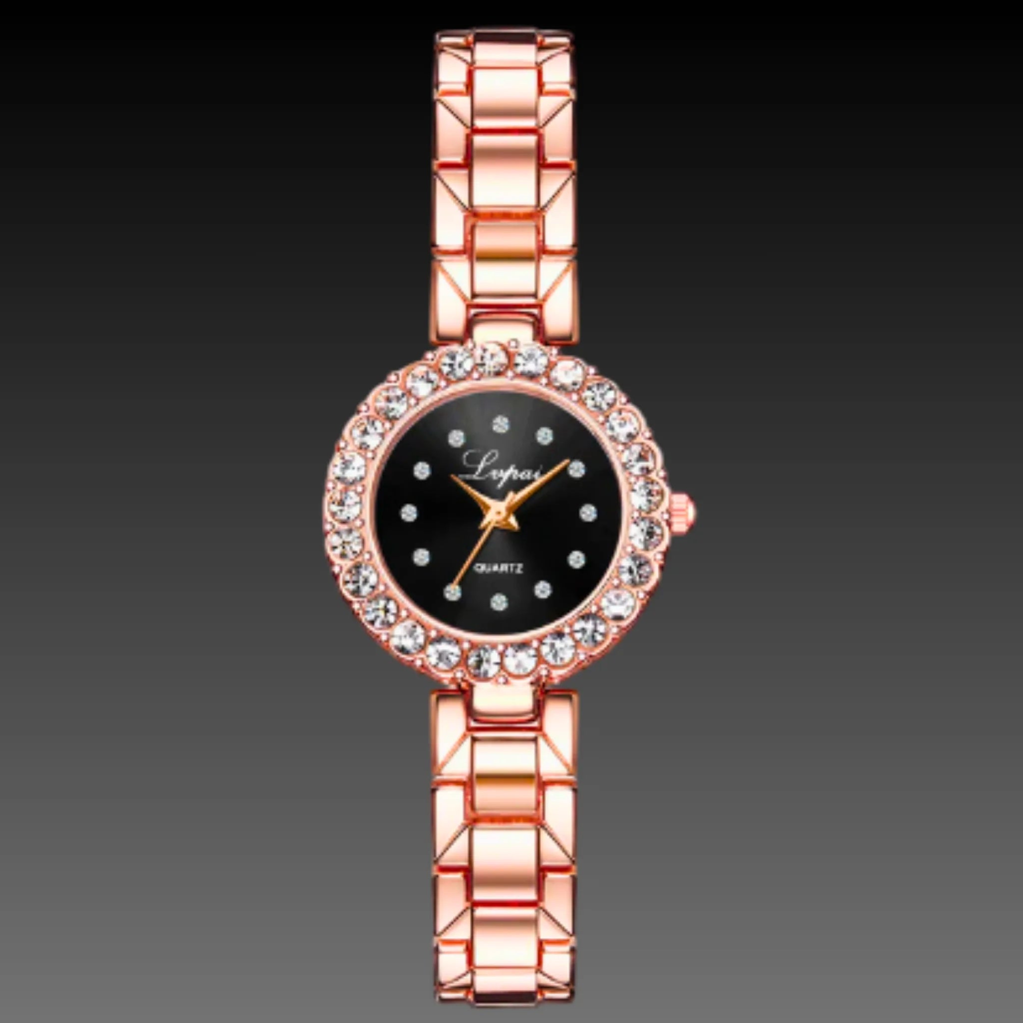 Women's Petite Watch & Bracelet Set | Rose Gold Stackable Jewelry | Small 21mm Dial