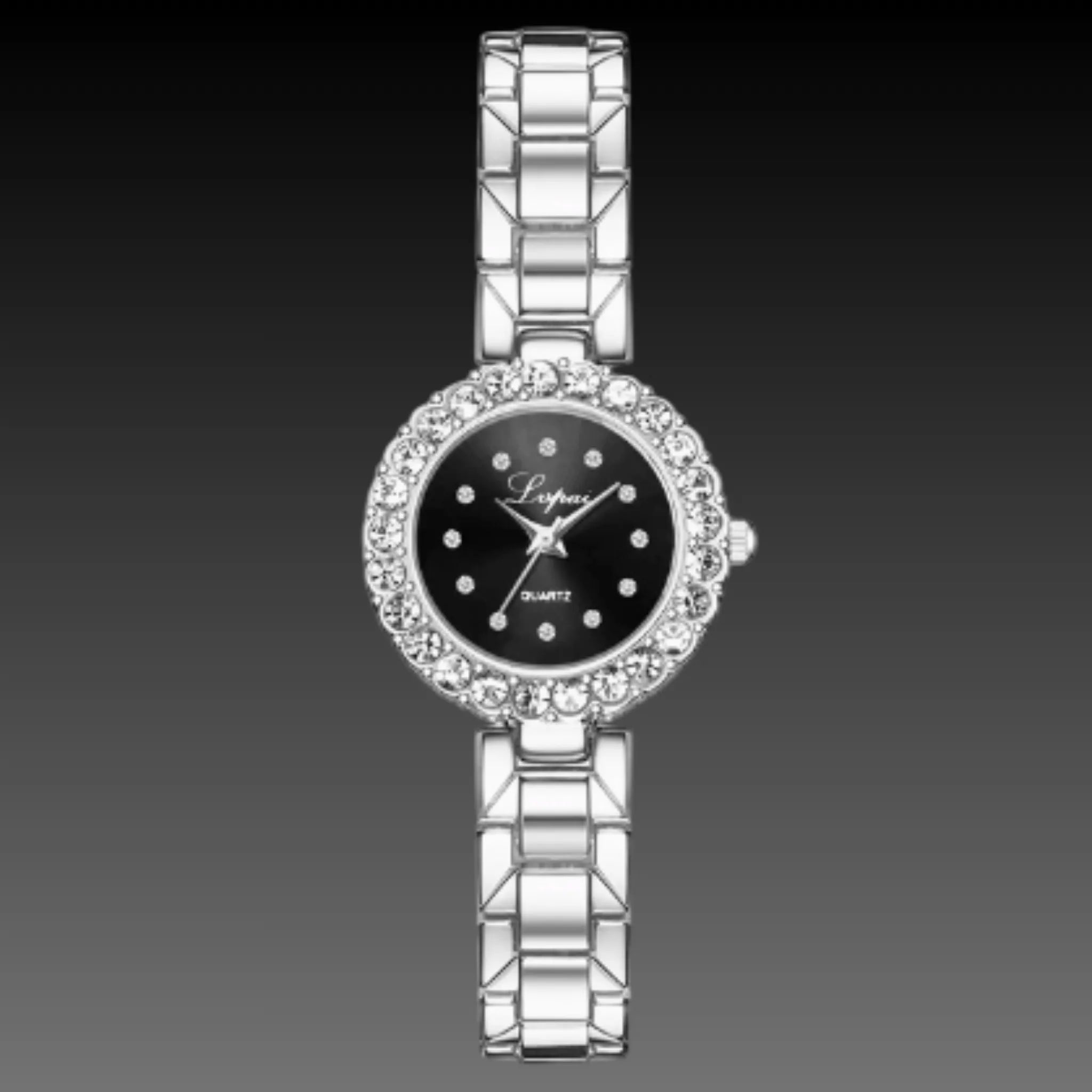 Women's Petite Watch & Bracelet Set | Rose Gold Stackable Jewelry | Small 21mm Dial