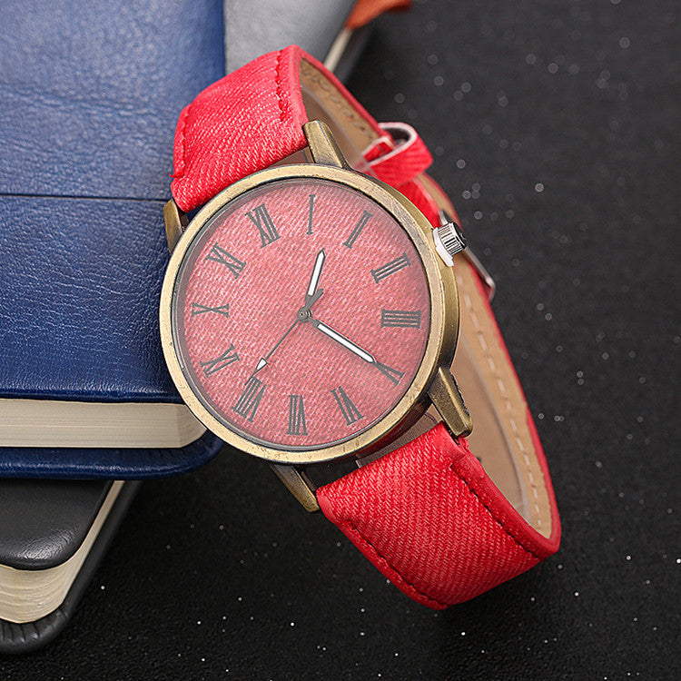 Y2K Denim Wrap Watch: 360mm Double-Tour Strap | 28mm Petite Round Dial | 7mm Ultra-Slim