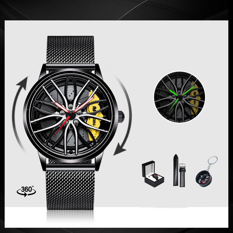 Men's Forged Caliper Spinner Watch: 3D Spinning Rim | JDM & Supercar Edition