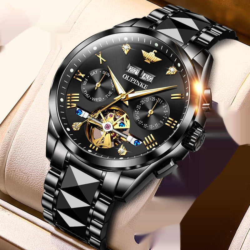 Hollow Automatic Mechanical Tide Waterproof Men's Watch