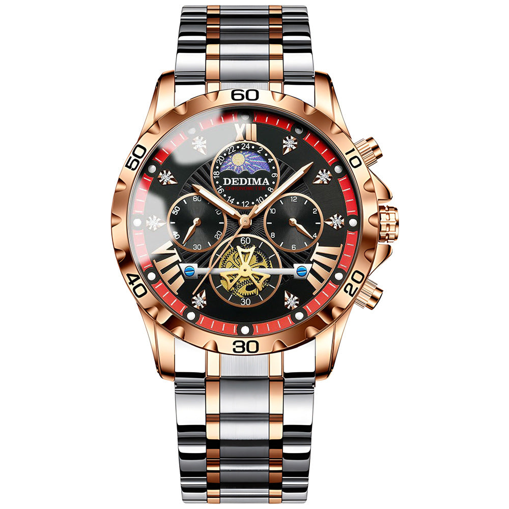 Business Luminous Waterproof Flywheel Quartz Watch
