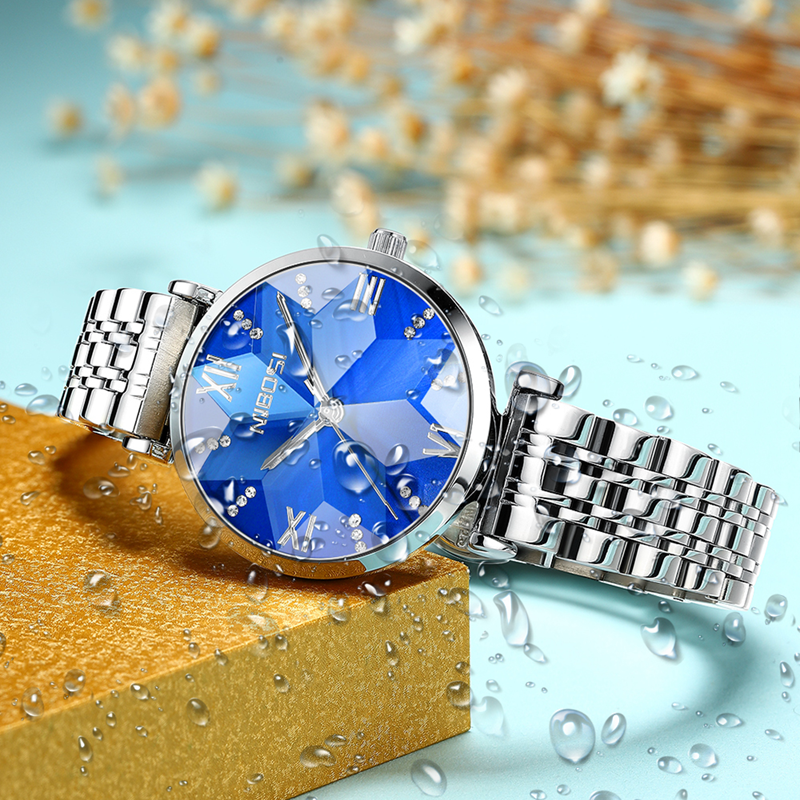 Ladies Fashion Galvanized Steel Watch – Multifunction Quartz with Luminous Dial & Chronograph