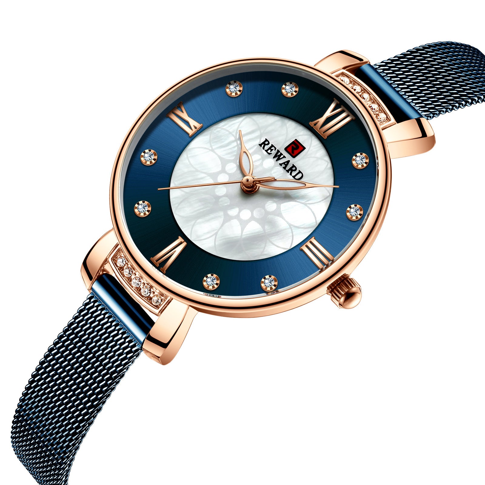 Milanese Mesh Ladies Watch: 33mm Textured Dial | Slim 10mm Steel Strap | Roman Numerals