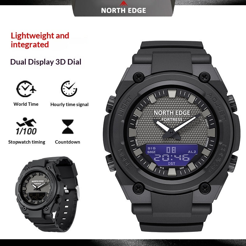 Dual-display Multi-function Luminous Quartz Watch For Students