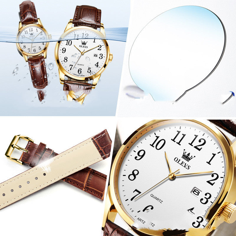 Men's 39mm Minimalist Leather Quartz Watch | 9mm Ultra-Slim