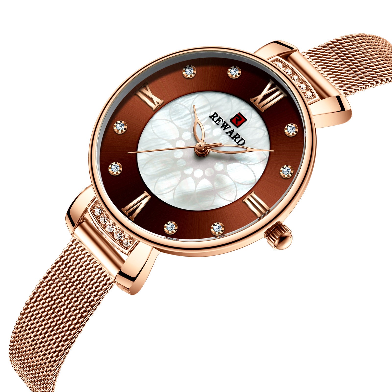 Milanese Mesh Ladies Watch: 33mm Textured Dial | Slim 10mm Steel Strap | Roman Numerals