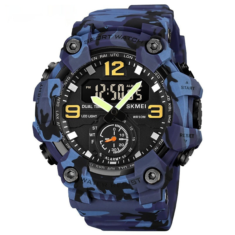 Multifunctional Dual-Movement Sports Electronic Watch For Men