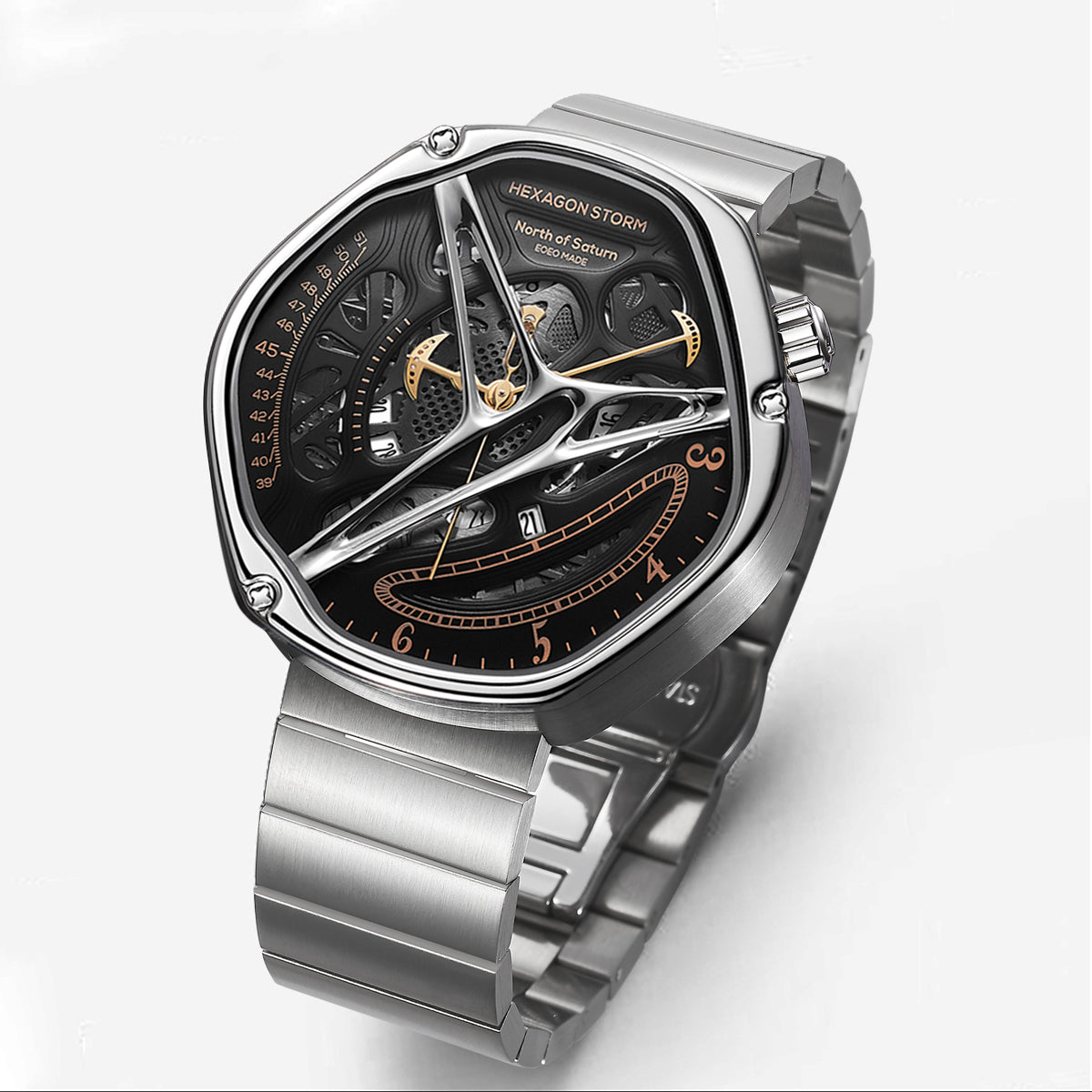 Men's 46mm Hollowed Out Alien High-End Watch | Stainless Steel