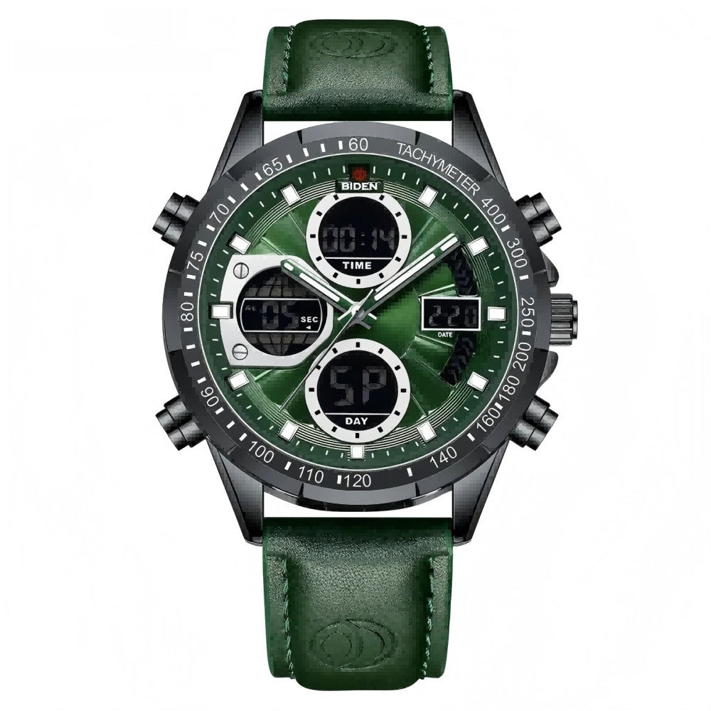 Mens Sports PU Leather Belt Quartz Watch