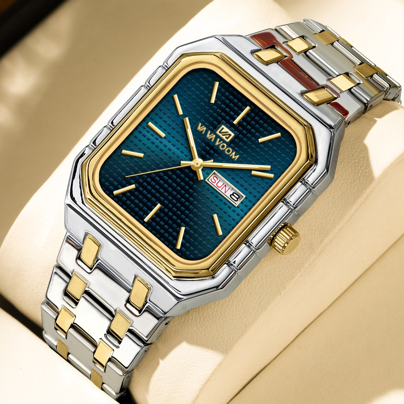 Men's Square Luminous Watch – 8.5mm Ultra-Slim Business Quartz with Gradient Dial