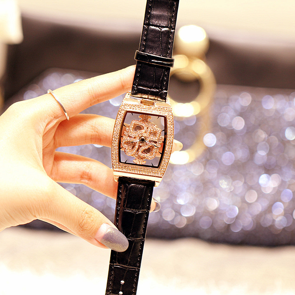 Floral Diamond Ladies Watch: 33mm Relief Dial | Crystal Indices | Magnetic & Leather Options