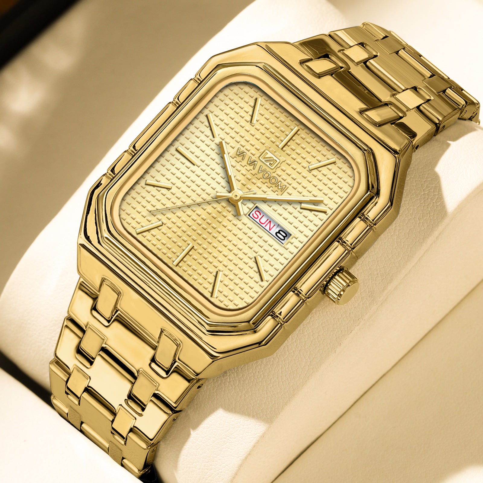 Men's Square Luminous Watch – 8.5mm Ultra-Slim Business Quartz with Gradient Dial