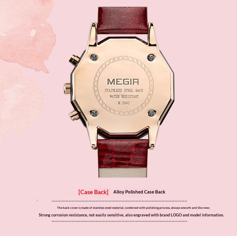 Luxury Multi-Function Diamond Watch: 30mm Calendar Dial | 12mm Thickness | Genuine Leather