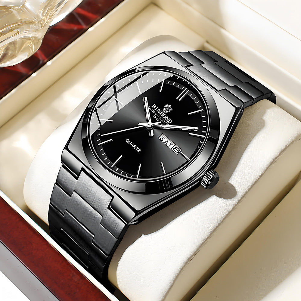 Fashion Stainless Steel Men's Business Casual Quartz Watch (43mm x 11mm)
