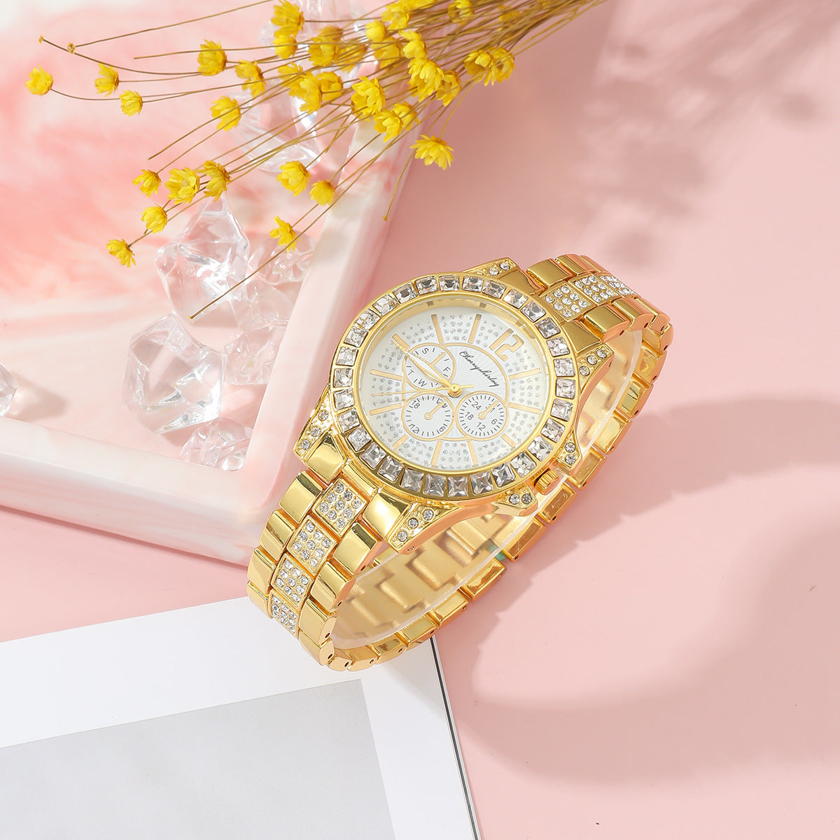 Ultimate 5-Piece Beauty Gift Box: Watch + Perfume + Lipstick + Wallet + Belt
