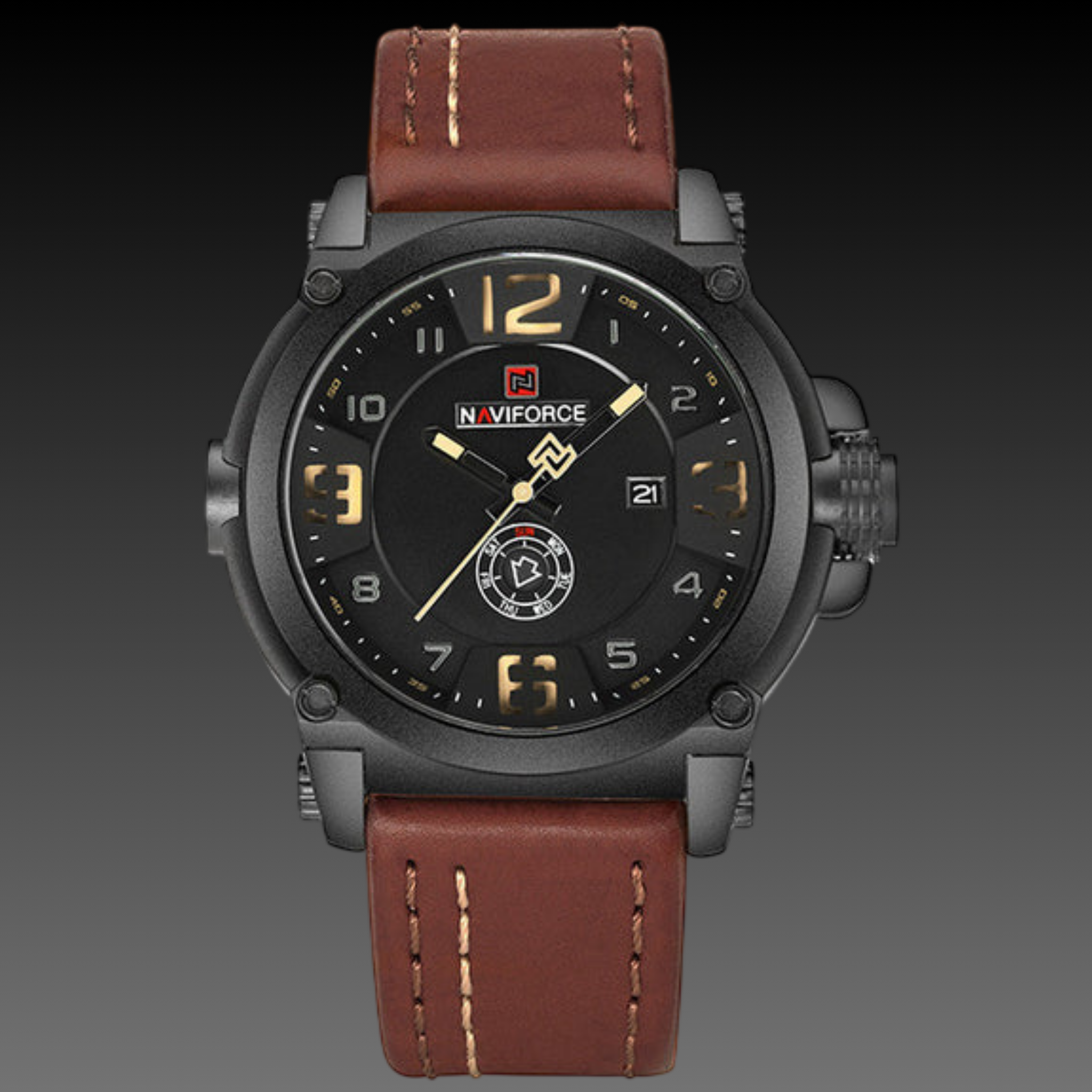 Men's Tactical Military Sport Watch | 45mm Pilot Dial | Date Calendar Quartz