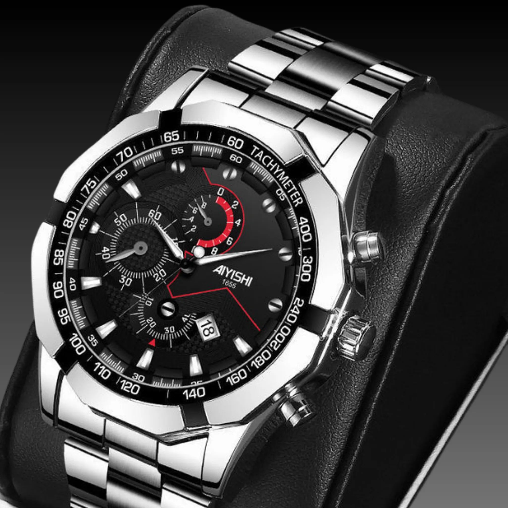 Men's 45mm Premium Business Watch: Quartz | Stainless Steel | Auto-Date