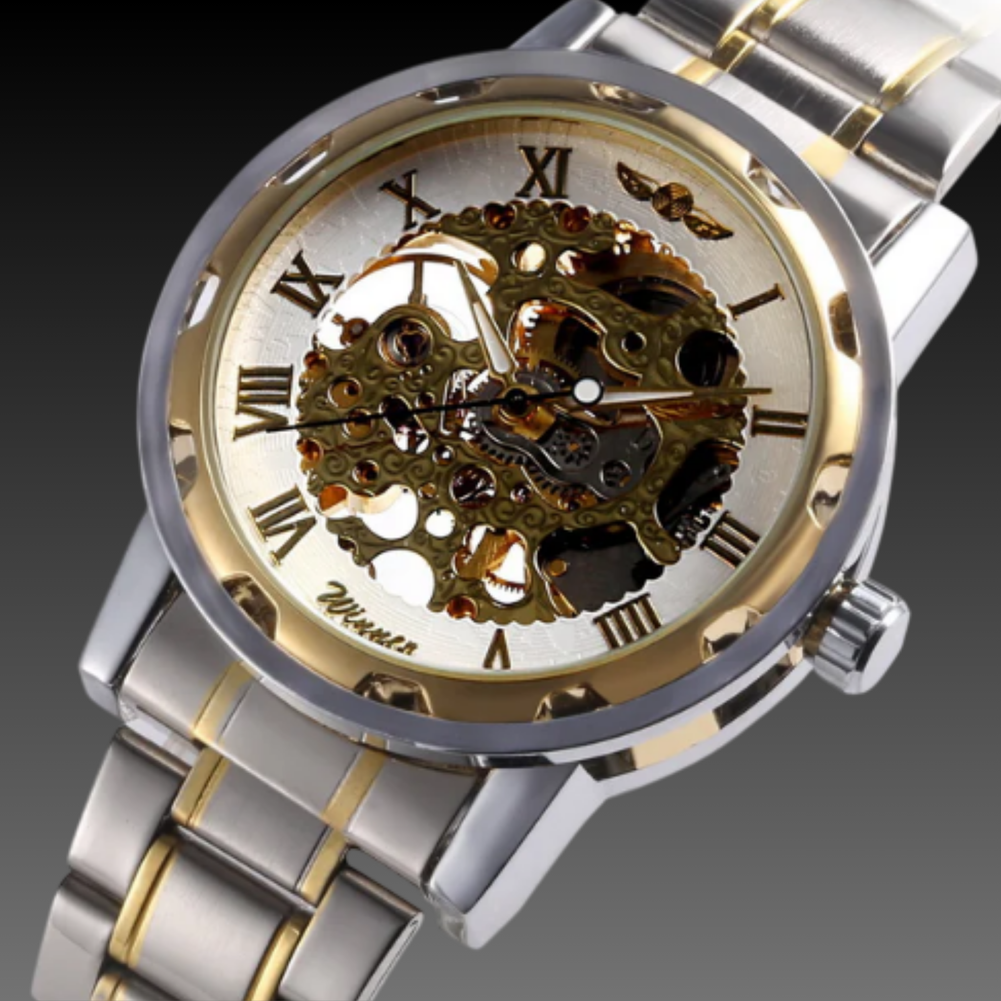 Men's Classic Engraved Skeleton Watch | Hand-Wind Mechanical | Luxury Exhibition Dial