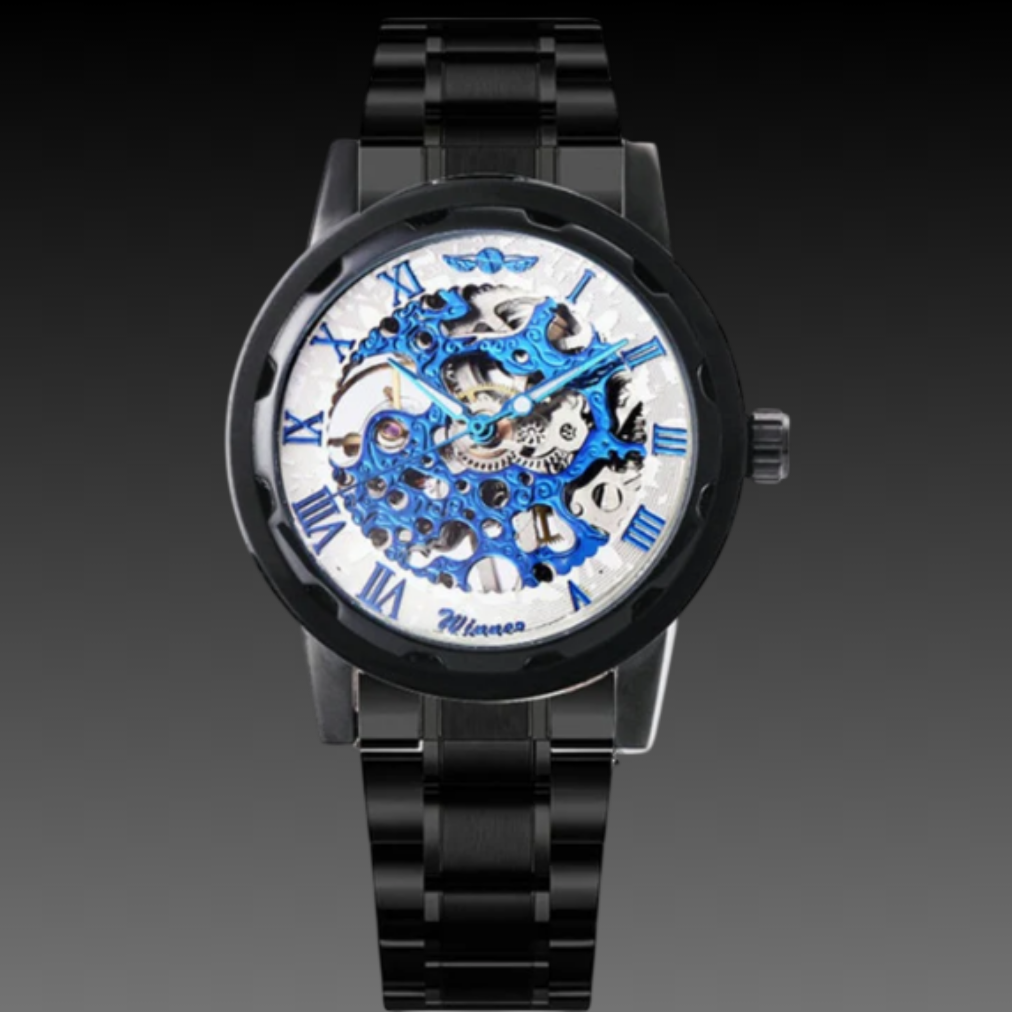 Men's Classic Engraved Skeleton Watch | Hand-Wind Mechanical | Luxury Exhibition Dial